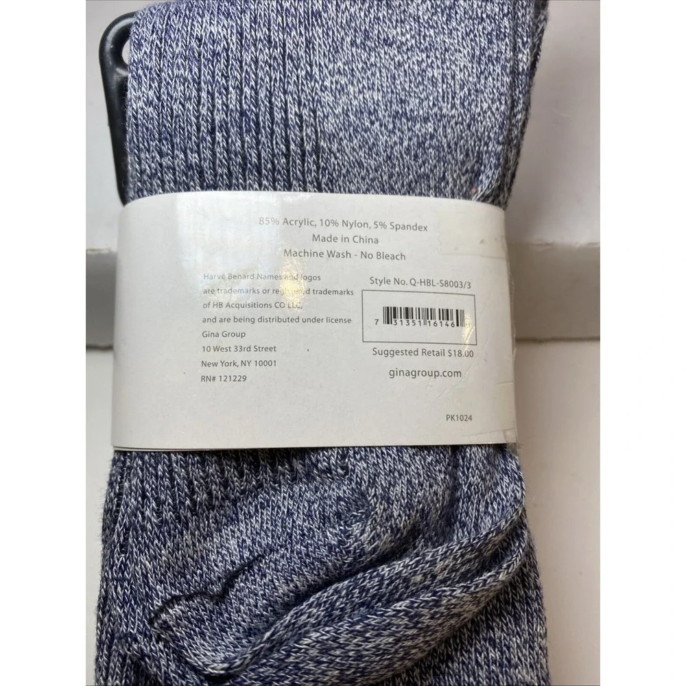 Harve Benard Womens‎ Socks 3 Pairs Blue Size 9-11